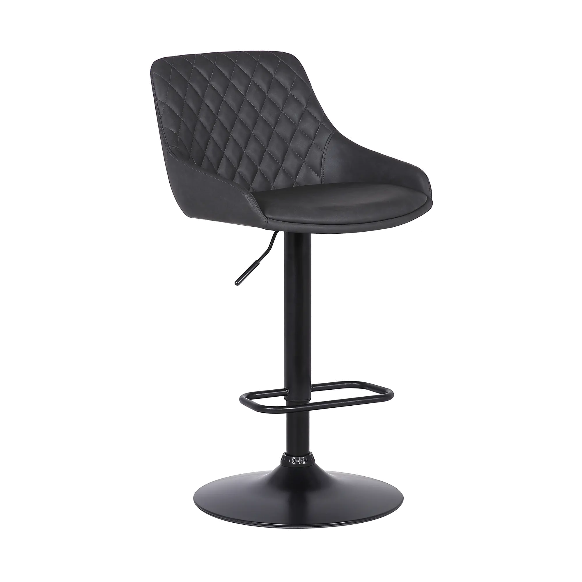 Anibal Gray Upholstered Adjustable Bar Stool-1