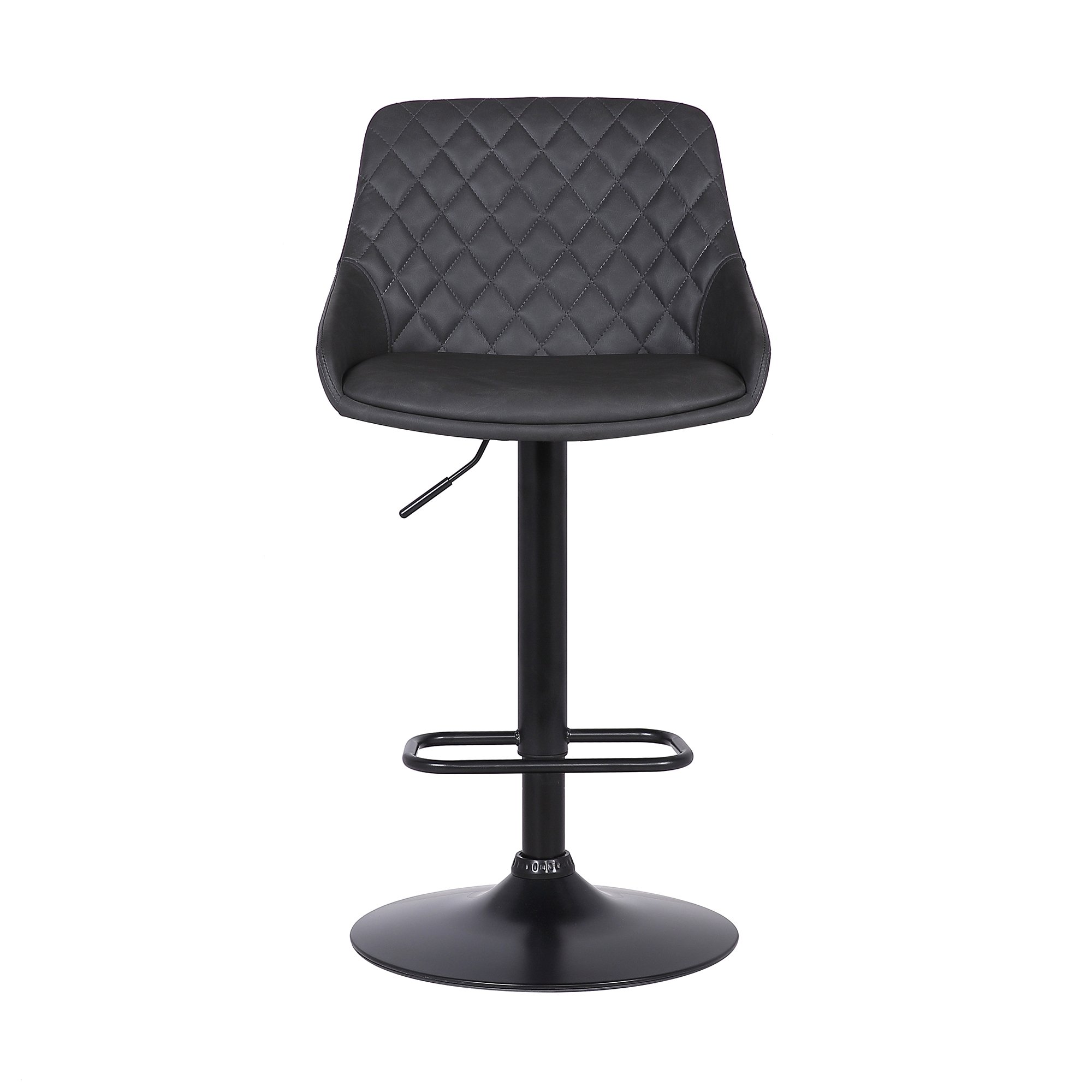 Anibal Gray Upholstered Adjustable Bar Stool-3