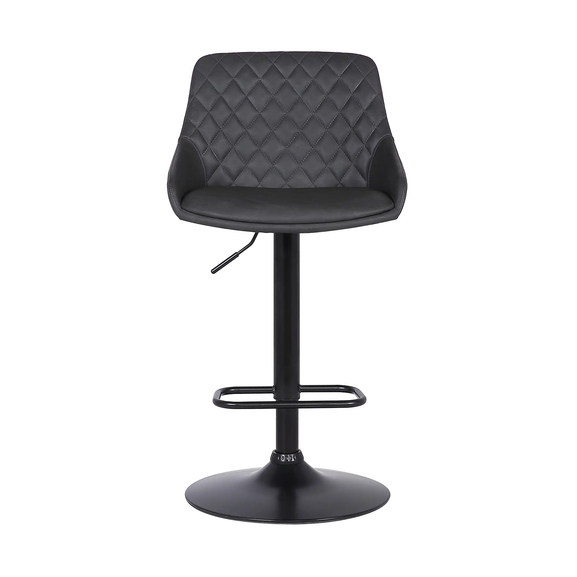 Anibal Gray Upholstered Adjustable Bar Stool-3