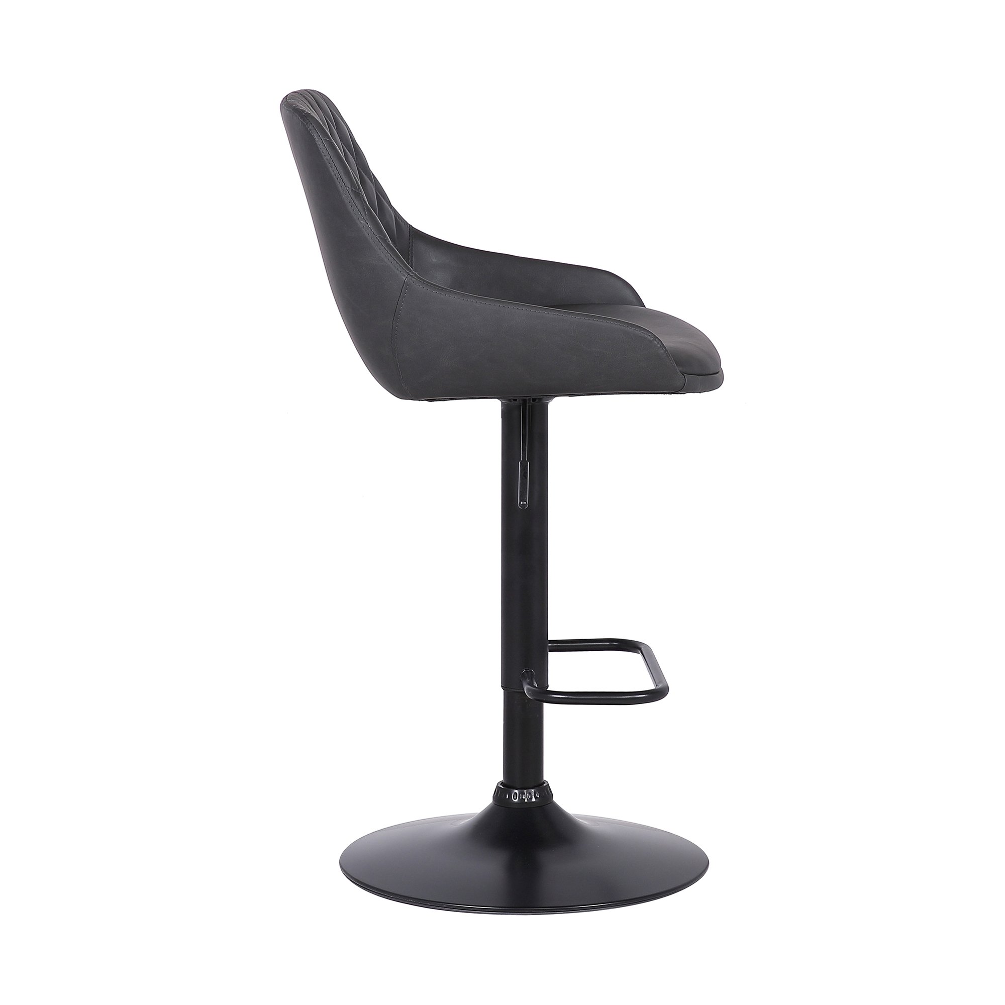 Anibal Gray Upholstered Adjustable Bar Stool-4