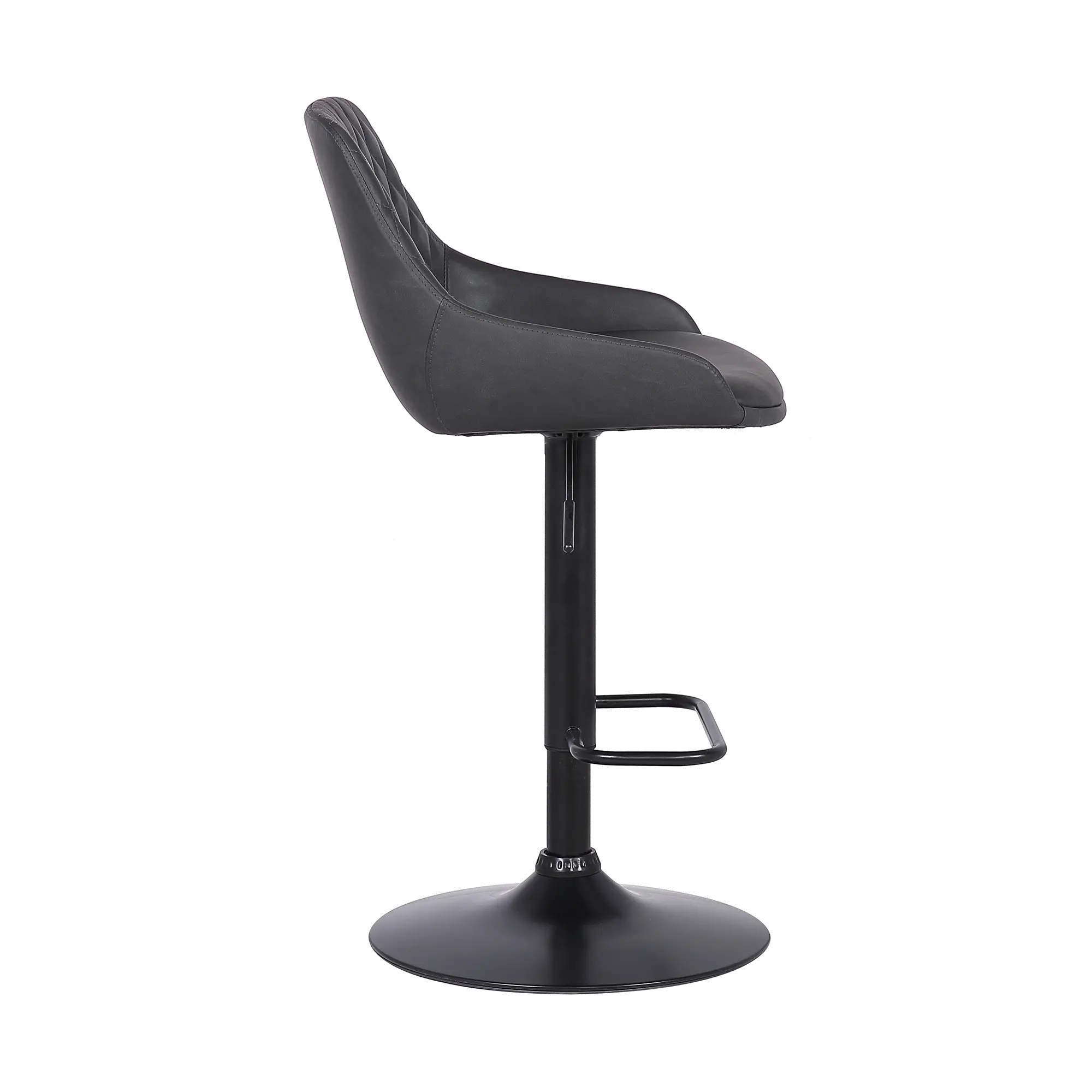 Anibal Gray Upholstered Adjustable Bar Stool-4