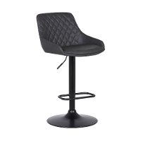 Gray Upholstered Adjustable Bar Stool - Anibal