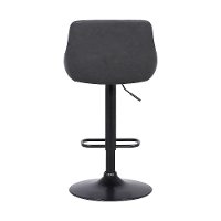 Gray Upholstered Adjustable Bar Stool - Anibal-5