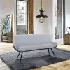 Clearance Coronado Modern Industrial Pewter Upholstered Dining Bench