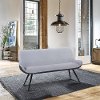 Modern Industrial Pewter Upholstered Dining Bench - Coronado