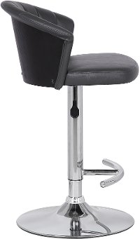 Gray Upholstered Adjustable Bar Stool - Kenzie-2