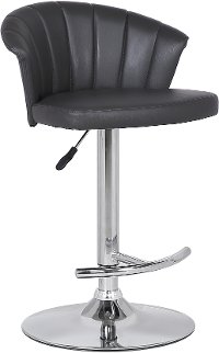 Gray Upholstered Adjustable Bar Stool - Kenzie-4