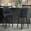 Clearance Black 26 Inch Upholstered Swivel Counter Height Stool - Journey