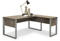 Gray Home Office Desk and Return - Kalmar Collection