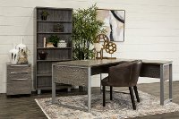 Gray Home Office Desk and Return - Kalmar Collection-5