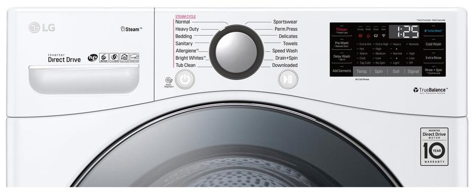 WM3900HWA LG Front Load Washer with TurboWash 360 Technology - 4.5 cu.ft. White-2