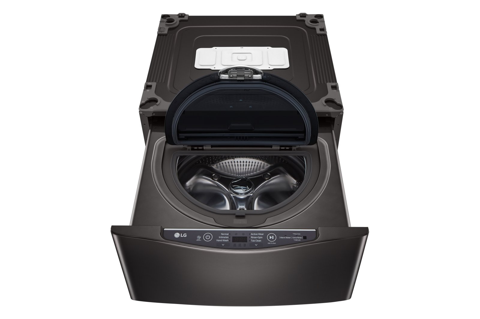 WD100CB LG Sidekick Pedestal Washer - 1.0 cu. ft. Black Steel-1