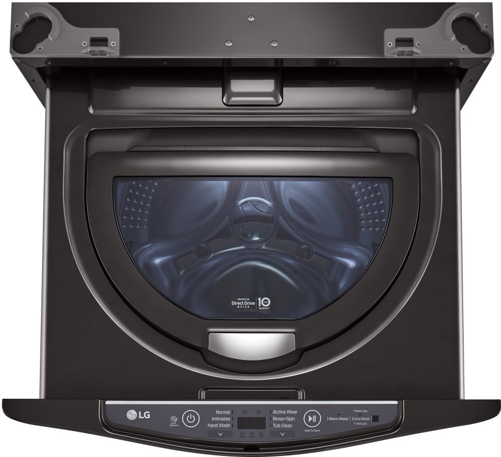 WD100CB LG Sidekick Pedestal Washer - 1.0 cu. ft. Black Steel-4