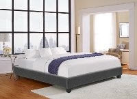 Modern Gray Twin Upholstered Platform Bed - Nelson-3