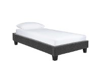 Modern Gray Twin Upholstered Platform Bed - Nelson-6
