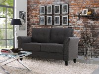 Classic Contemporary Heather Gray Loveseat - Henley-6