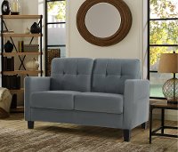 Contemporary Gray Loveseat - Tulsa