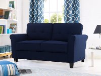 Classic Contemporary Navy Blue Loveseat - Hanson