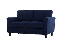 Classic Contemporary Navy Blue Loveseat - Hanson-6