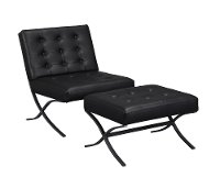 Black Relax a Lounger Performance Fabric Ottoman - Princeton-4