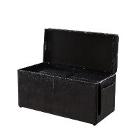 Java Brown Faux Leather 3 Piece Storage Ottoman Set - Irvine-5