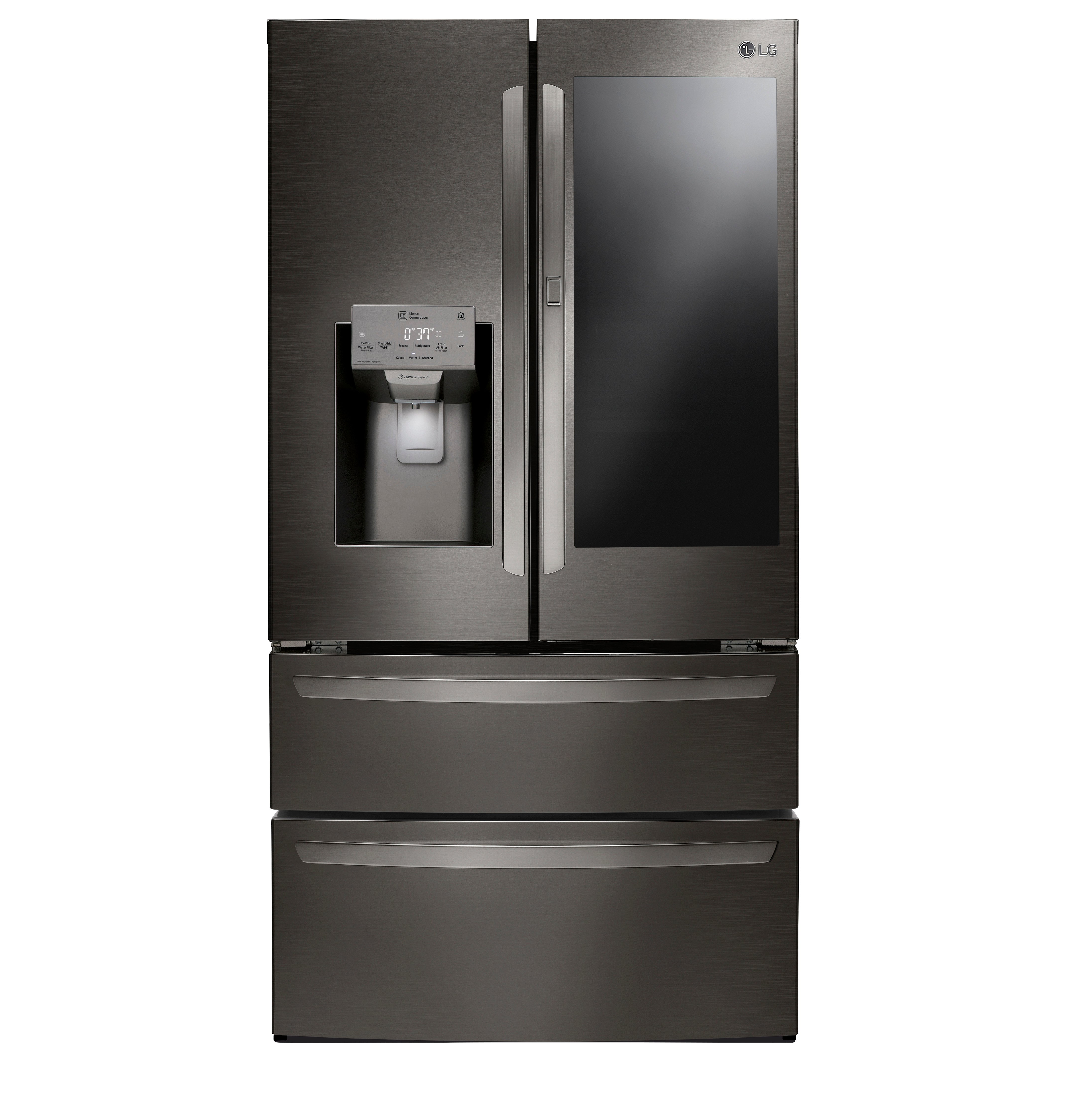 LMXS28596D LG 27.6 cu ft French Door Smart Refrigerator - 36 W Black Stainless Steel-2