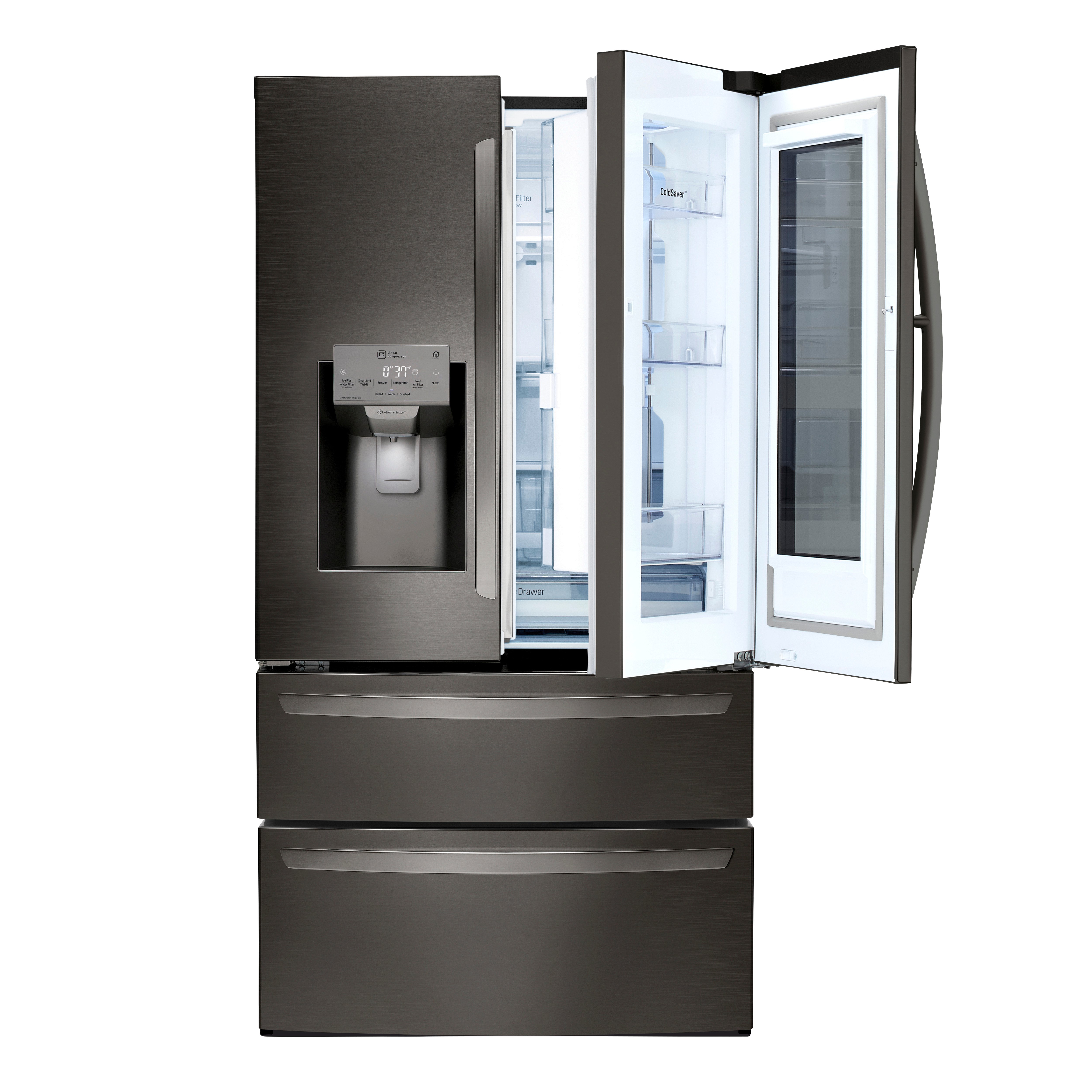 LMXS28596D LG 27.6 cu ft French Door Smart Refrigerator - 36 W Black Stainless Steel-4