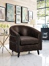 Java Brown Relax A Lounger Faux Leather Accent Chair - Napa