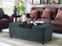 Charcoal Gray Relax A Lounger Storage Ottoman - Raleigh