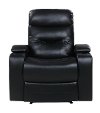 Black Relax A Lounger Faux Leather Recliner - Spencer