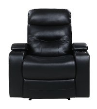 Black Relax A Lounger Faux Leather Recliner - Spencer