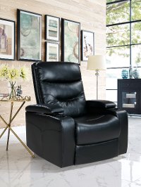 Black Relax A Lounger Faux Leather Recliner - Spencer-7
