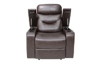 Java Brown Relax A Lounger Faux Leather Recliner - Spencer-5