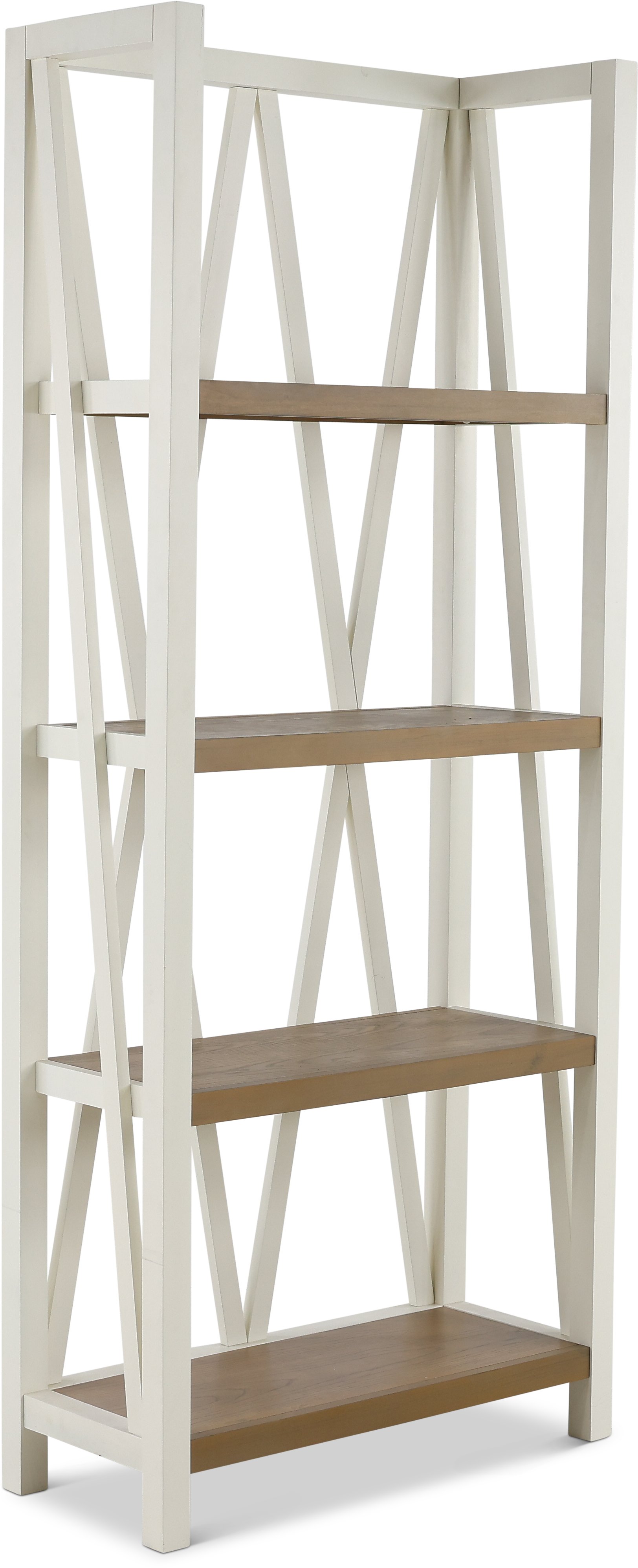 Amy Cotton White Bookcase with Natural Shelves-1