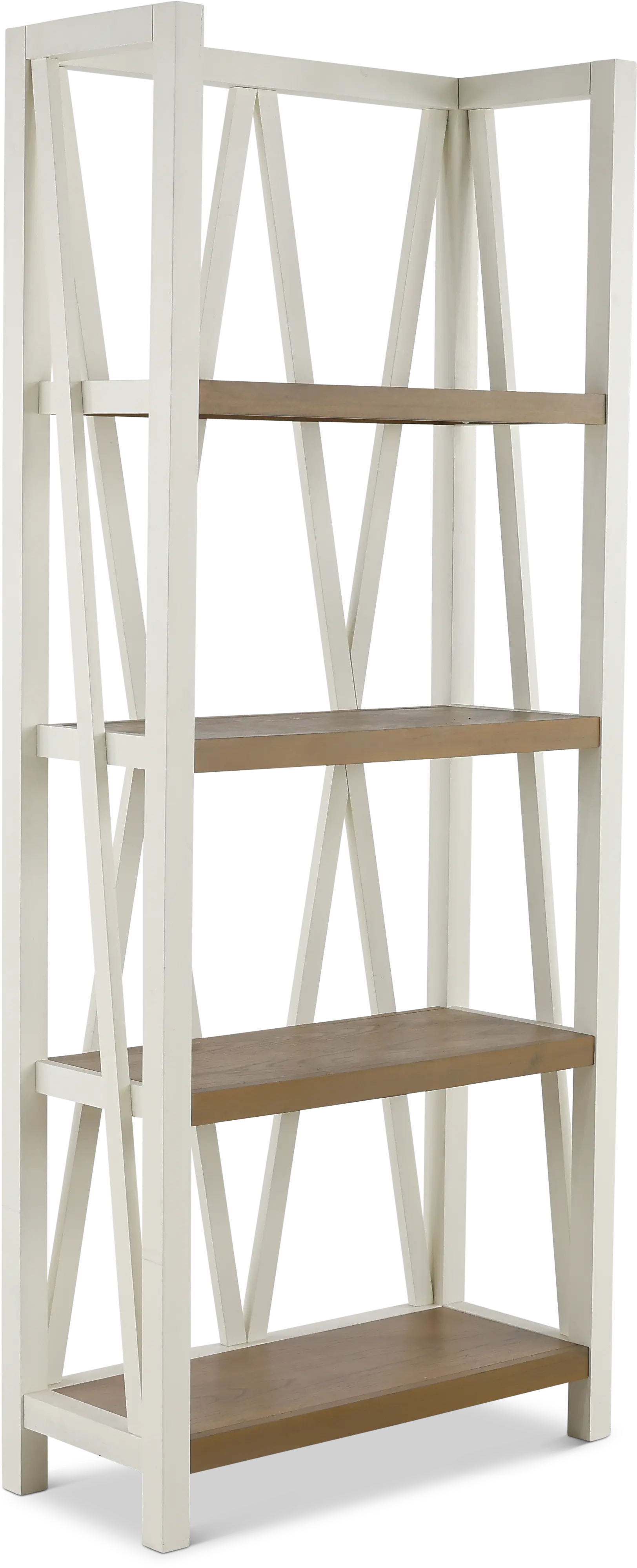 Amy Cotton White Bookcase with Natural Shelves-1