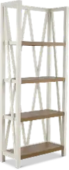 Amy Cotton White Bookcase with Natural Shelves