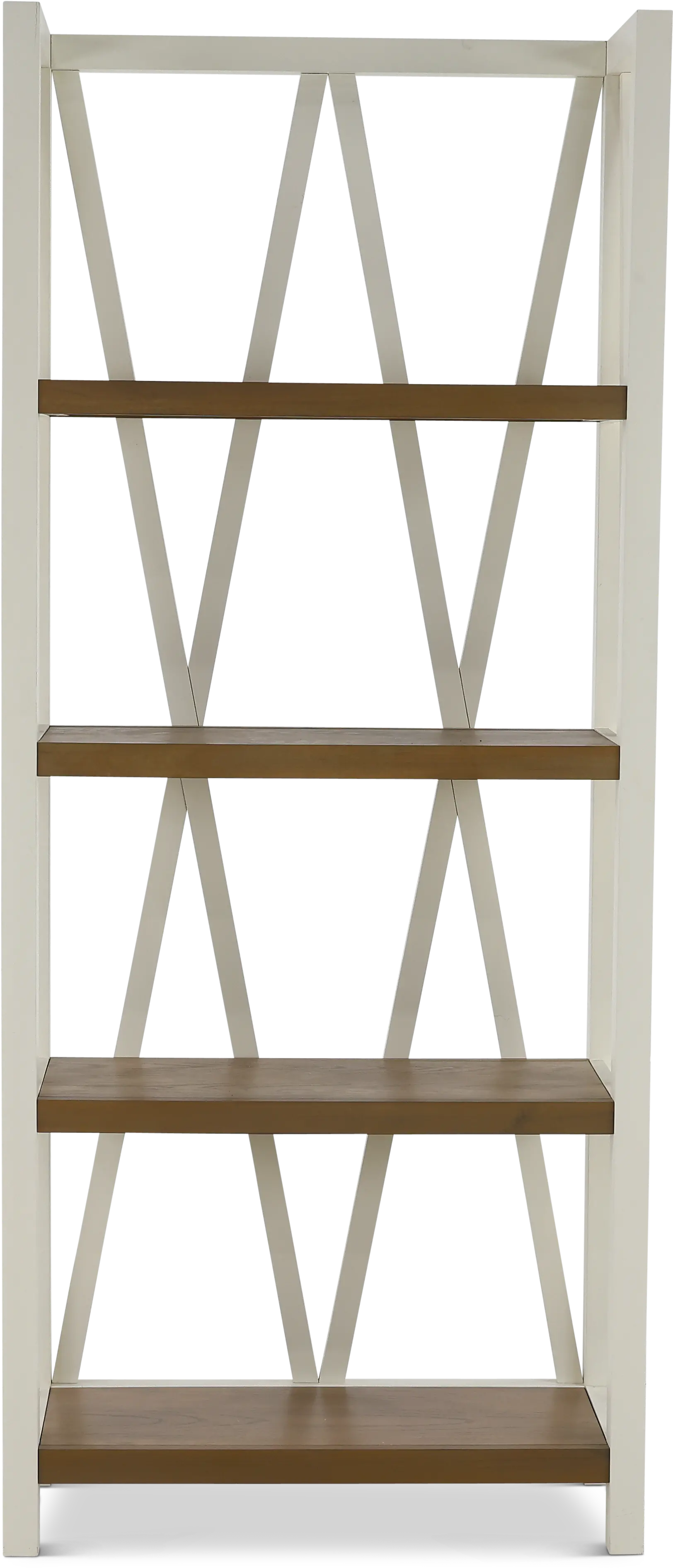 Amy Cotton White Bookcase with Natural Shelves-2