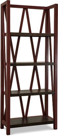Cranberry Red Bookcase-4