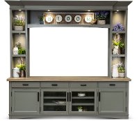 Rustic Dove Gray 92 inch Entertainment Center