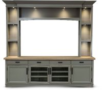 Rustic Dove Gray 92 inch Entertainment Center-2