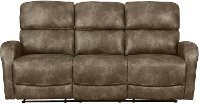 Stone Brown Transitional Reclining Sofa - Sylvie