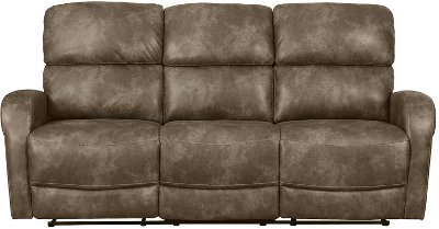 Stone Brown Transitional Reclining Sofa - Sylvie
