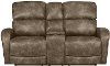 Stone Brown Transitional Reclining Console Loveseat - Sylvie