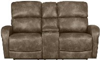 Stone Brown Transitional Reclining Console Loveseat - Sylvie