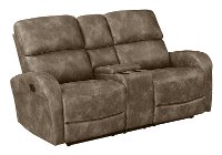 Stone Brown Transitional Reclining Console Loveseat - Sylvie-2