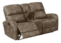 Stone Brown Transitional Reclining Console Loveseat - Sylvie-3