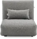 Slate Gray Folding Theater Lounger Chair and Fold Out Bed - Sutton
