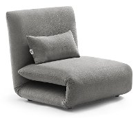Slate Gray Folding Theater Lounger Chair and Fold Out Bed - Sutton-2
