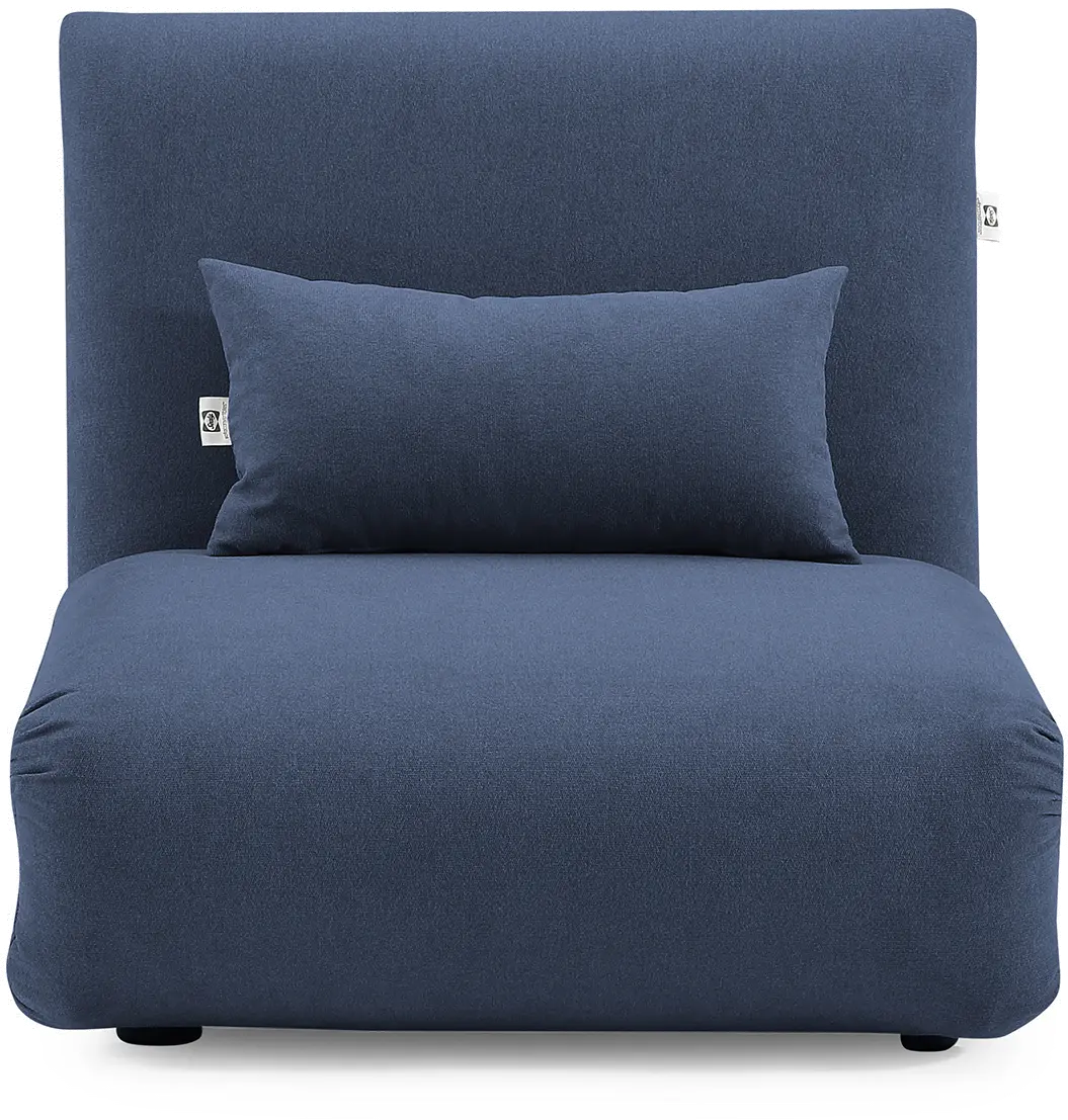 Navy Blue Folding Theater Lounger Chair and Fold Out Bed - Sutton-1