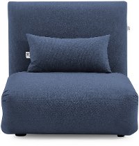 Navy Blue Folding Theater Lounger Chair and Fold Out Bed - Sutton